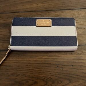 Kate Spade Navy and Cream Striped Wallet